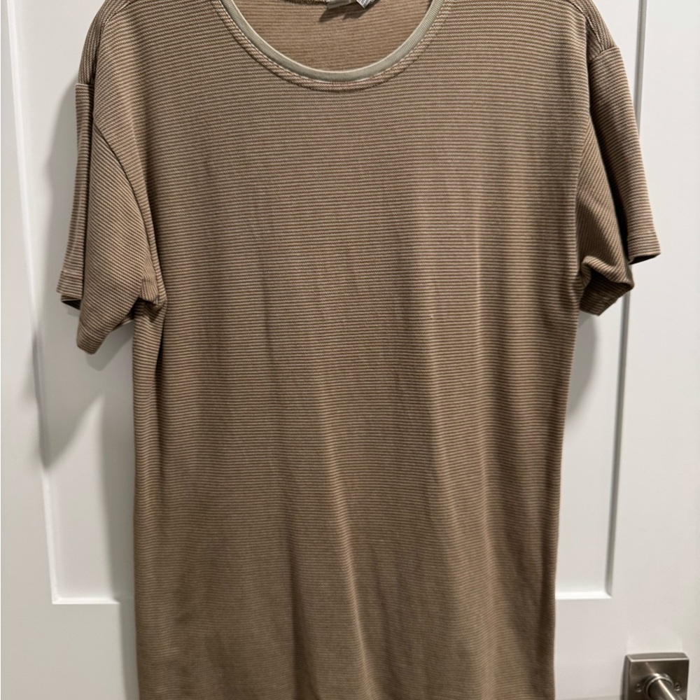 Chico's EASY Tan Short Sleeve Crew Neck Tee